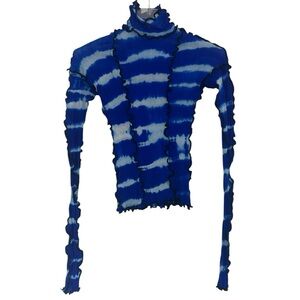 Asia Blue Tie-Dye Long Sleeve Top